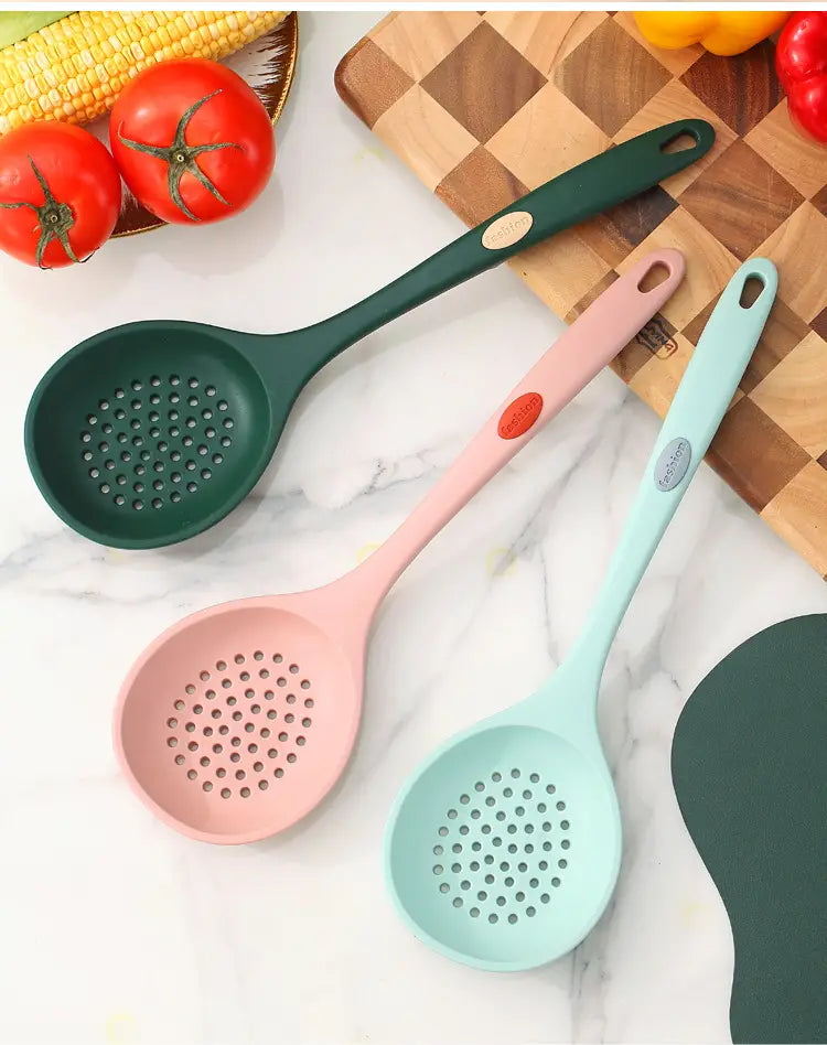 Non-Stick Kitchen Pot with Built-in Strainer & Scoop
