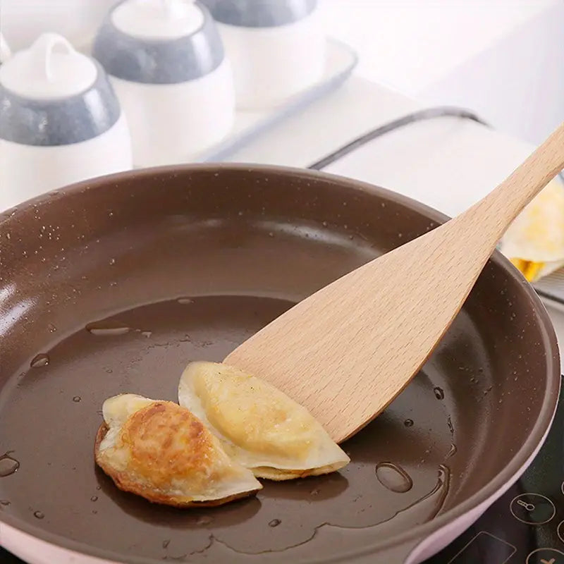 Wooden Flat-Head Cooking Spatula