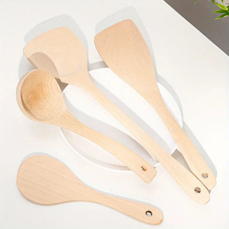 Wooden Flat-Head Cooking Spatula
