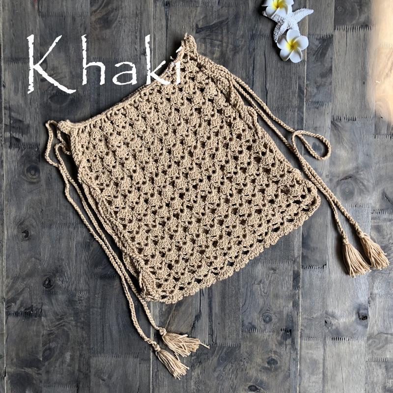 Hand-Knitted A-Line Skirt with Lace-Up Swimsuit