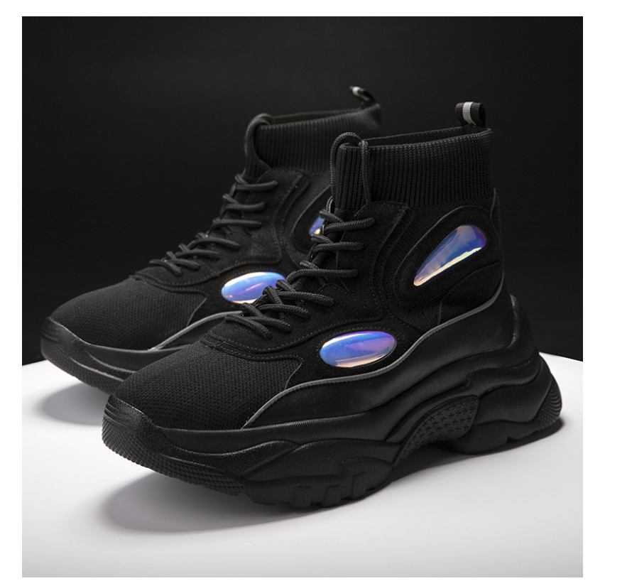 High-Top Mesh Sneakers – Black or White