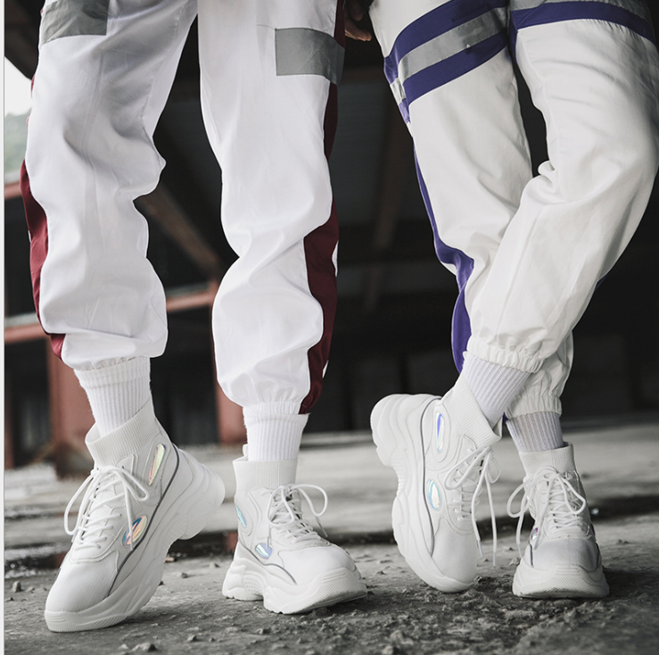 High-Top Mesh Sneakers – Black or White
