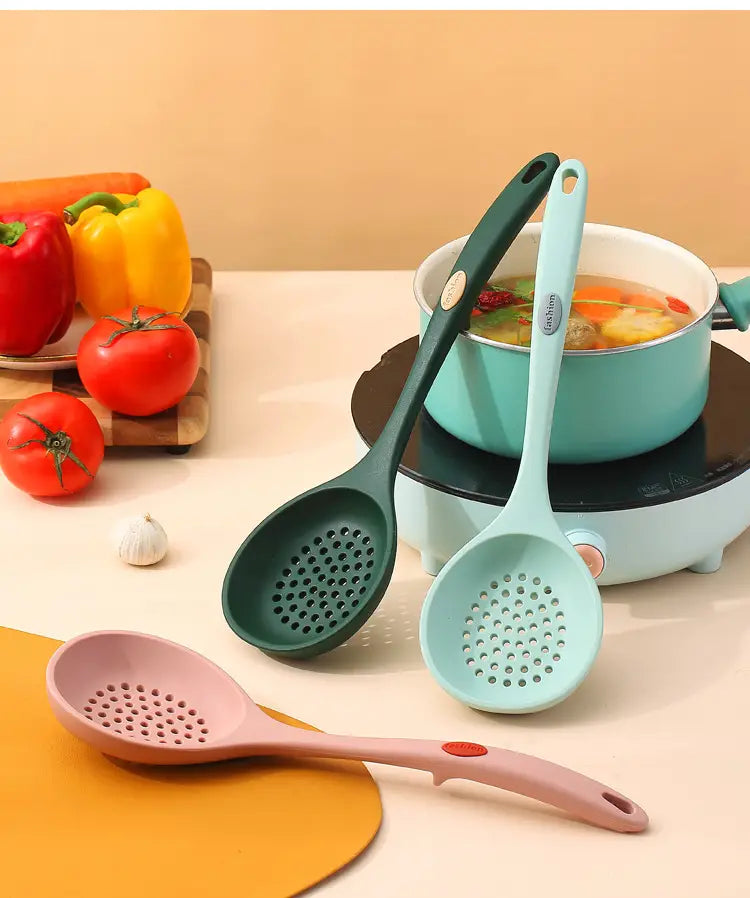 Non-Stick Kitchen Pot with Built-in Strainer & Scoop