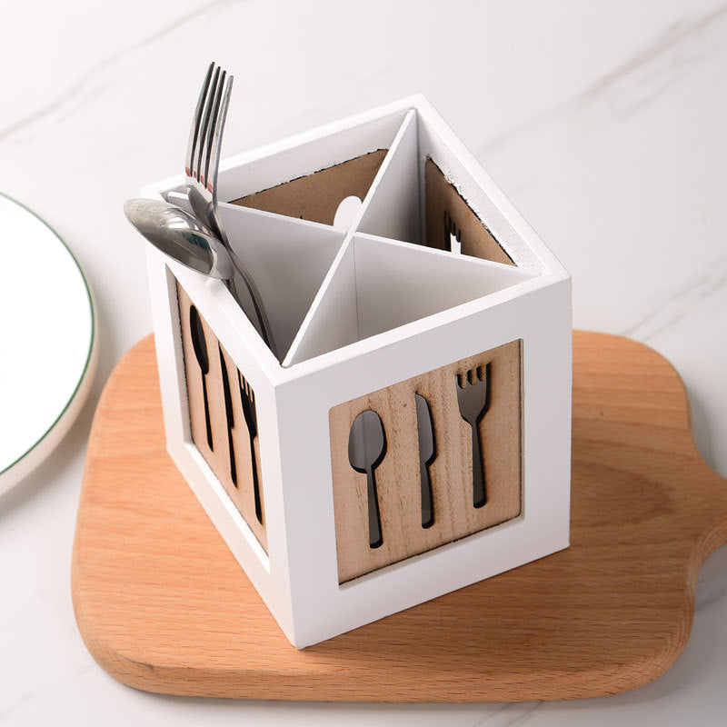 Wooden Kitchen Utensil Storage Box