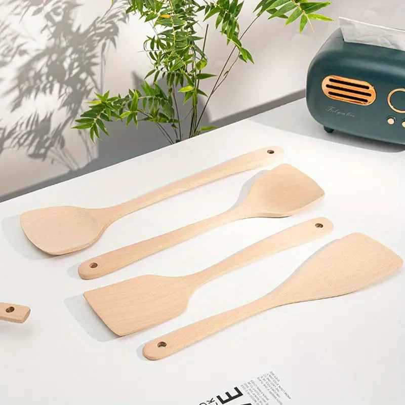 Wooden Flat-Head Cooking Spatula